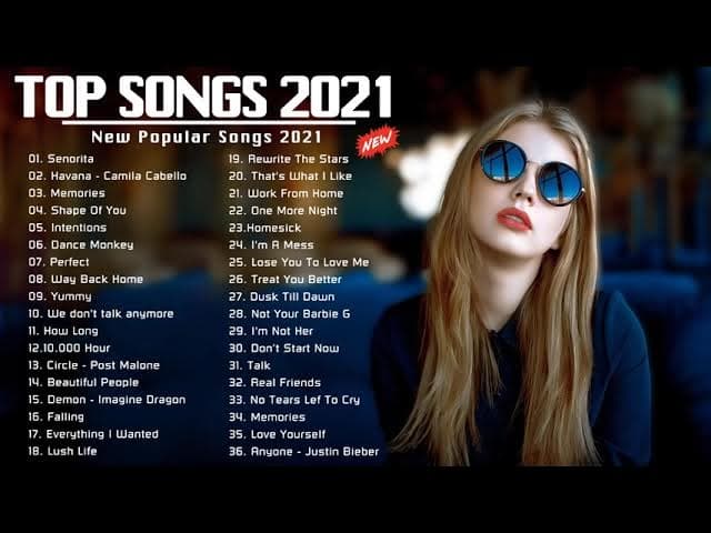 Top Songs 2021 - Adele, Justin Bieber, Katty Perry, Bruno Mars, Ed Sheeran, Maroon 5, Sam Smith..