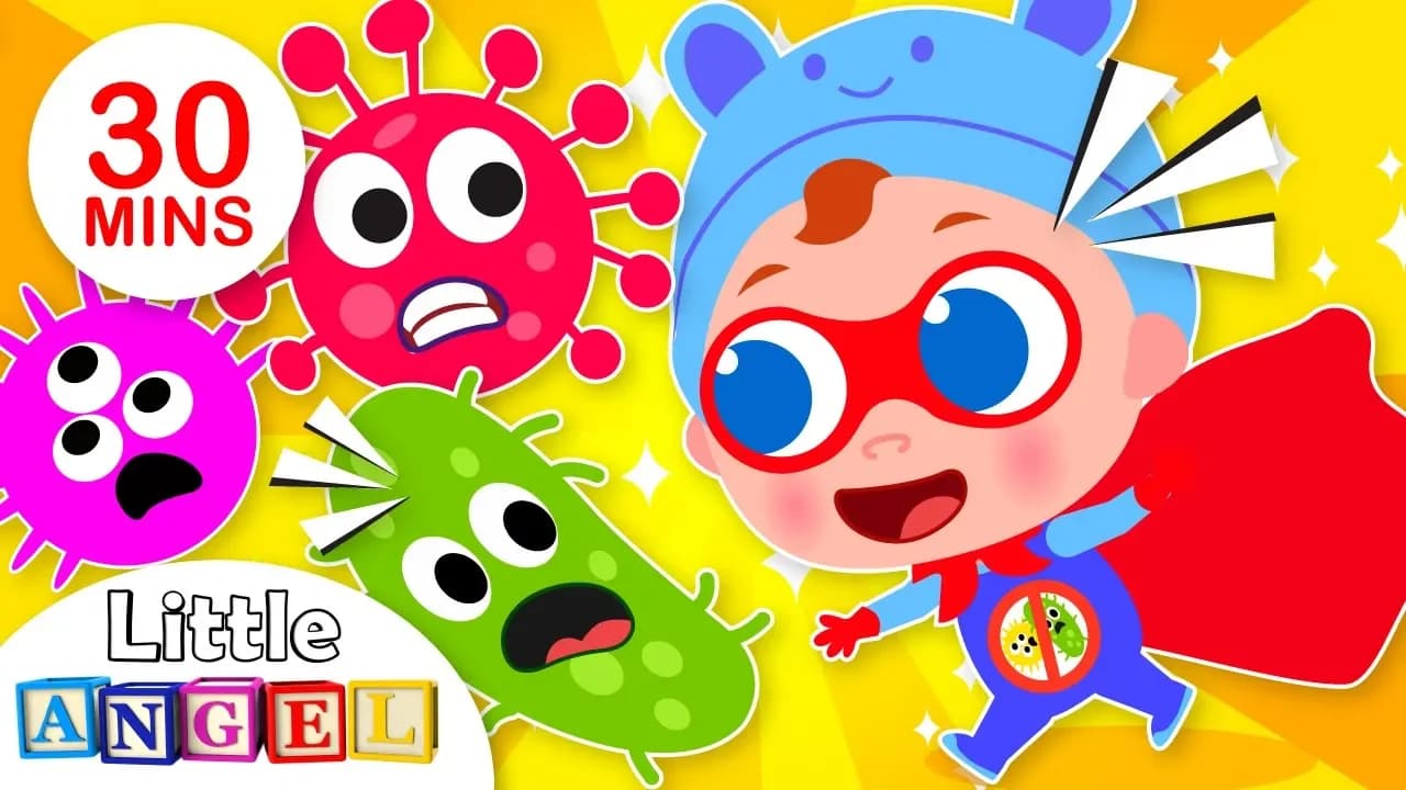 Super Baby John Defeats Germs | +More Nursery Rhymes & Kids Songs by Little Angel