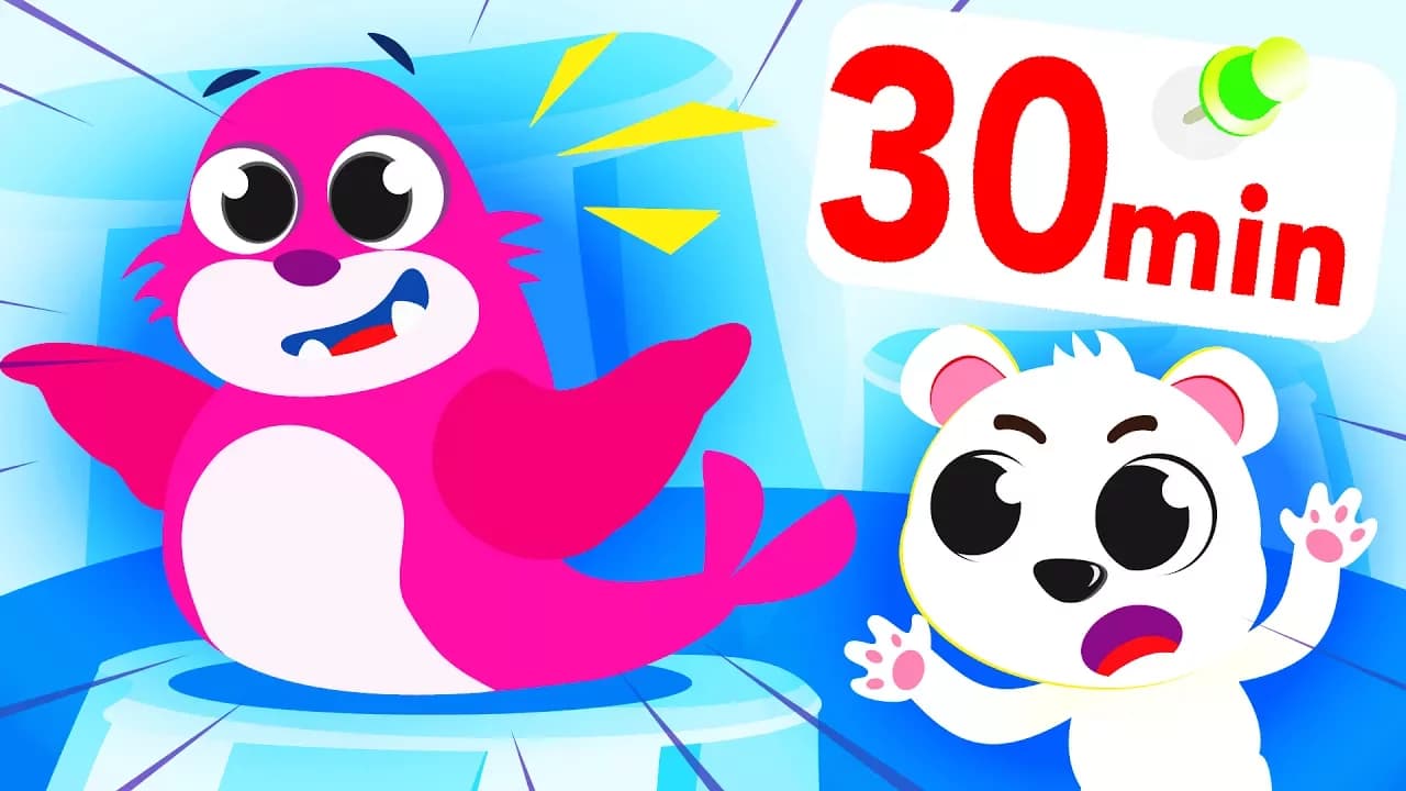 Penguins, Whale, Sea Lion, Baby Polar Bear, White Wolf, Up In The Arctic  by Little Angel