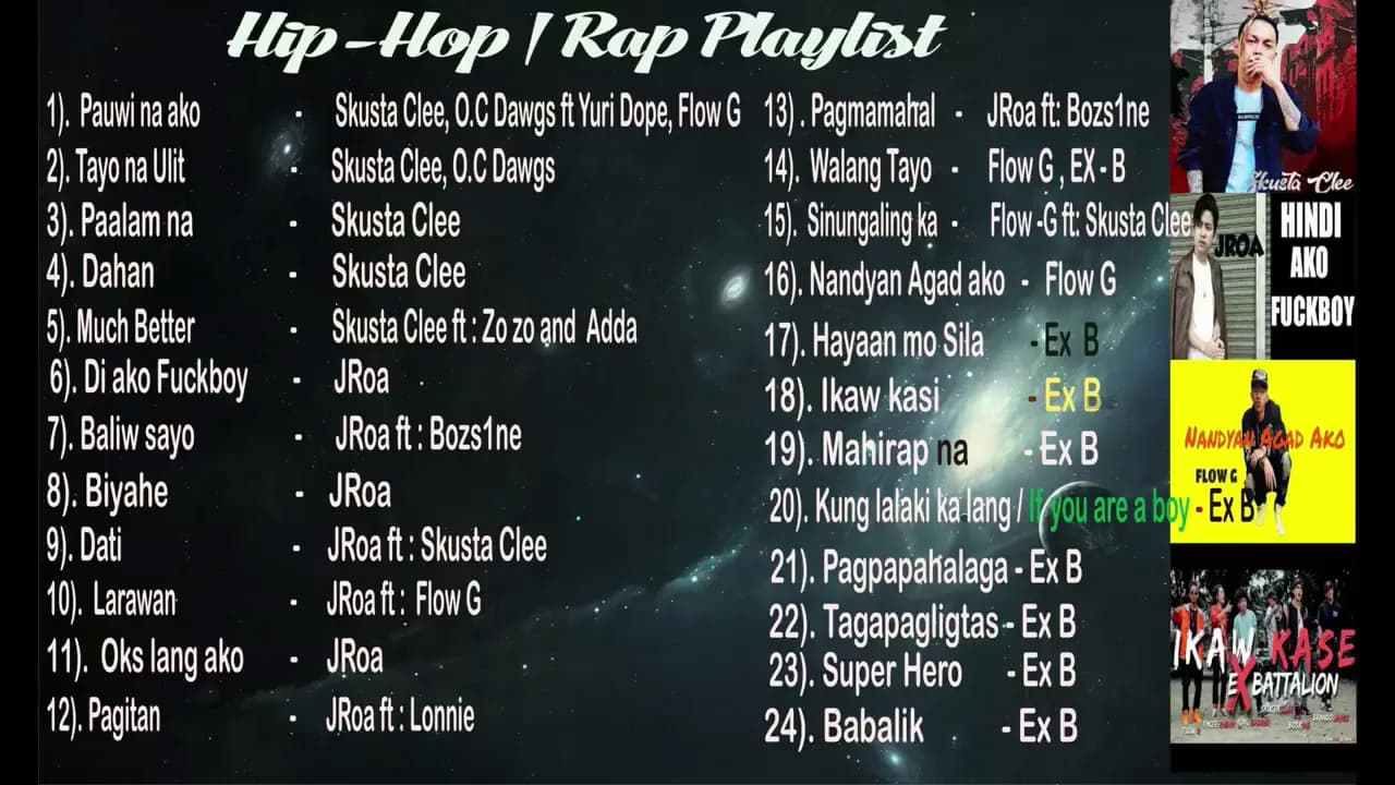Skusta Clee, JRoa, Flow G, Ex  battalion Playlist