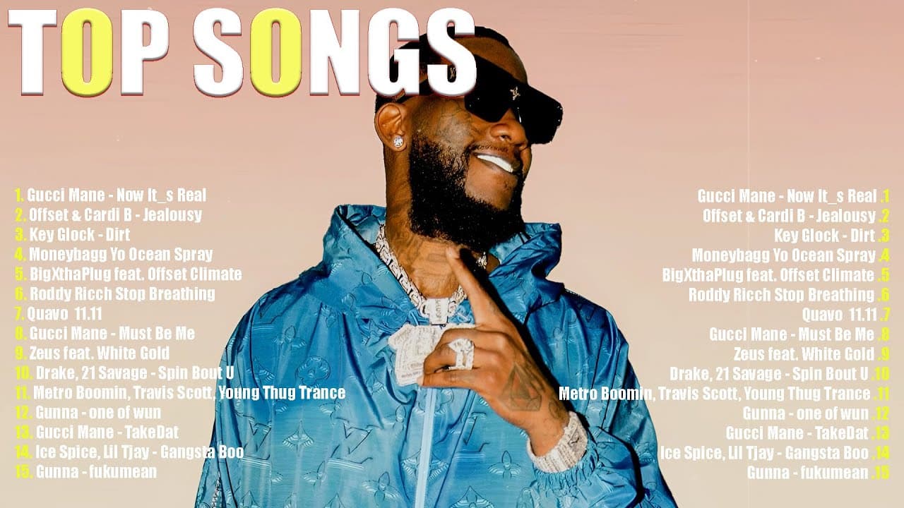 Top 50 Hip Hop Songs 2024 🎶 Gucci Mane, Drake, Offset, Cardi B, Ice Spice, Key Glock