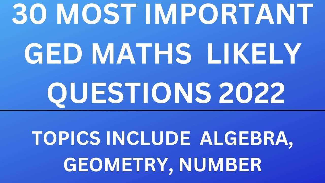 GED MATHS SERIES