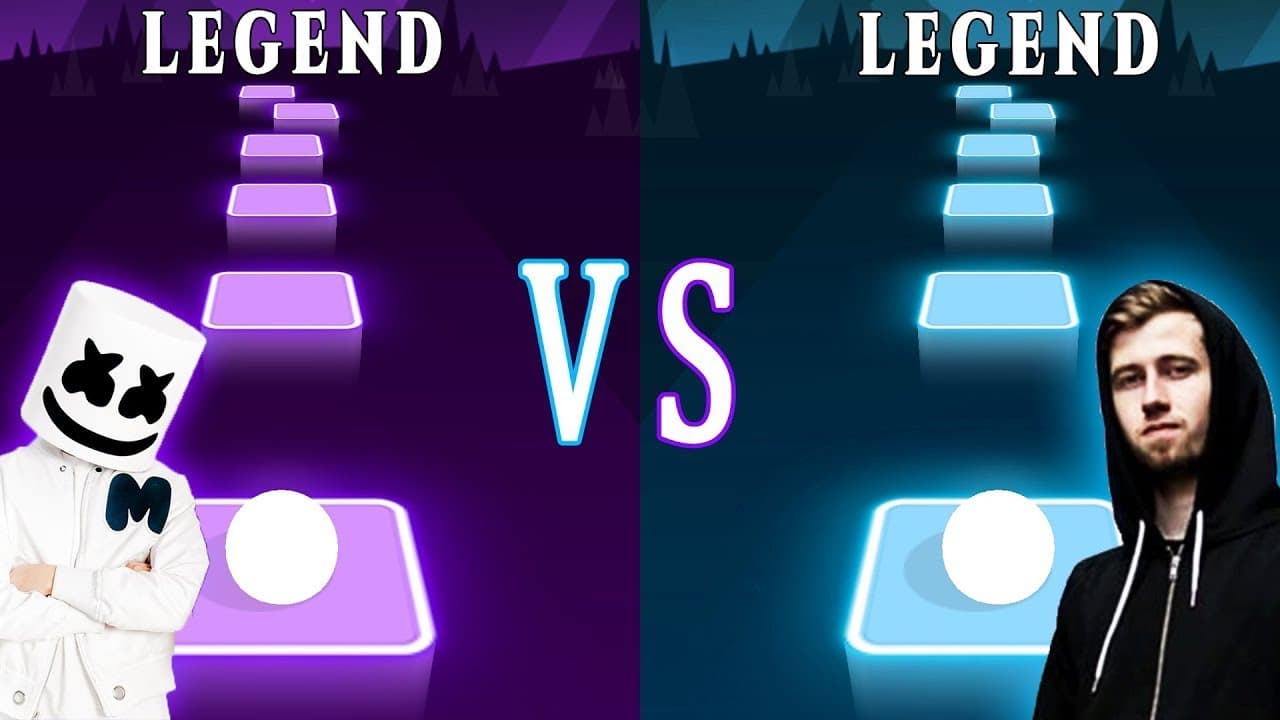 Alone  Marshmello VS Alan Walker  Faded Which is better | Tiles Hop EDM Rush! | TRZ
