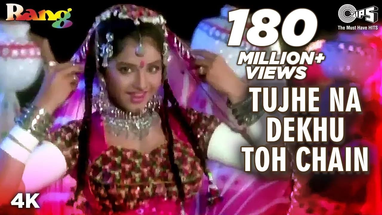 Tujhe Na Dekhu Toh Chain | Divya Bharti | Kumar Sanu, Alka Yagnik | Rang | Kahin Mujhe Pyaar | 90's