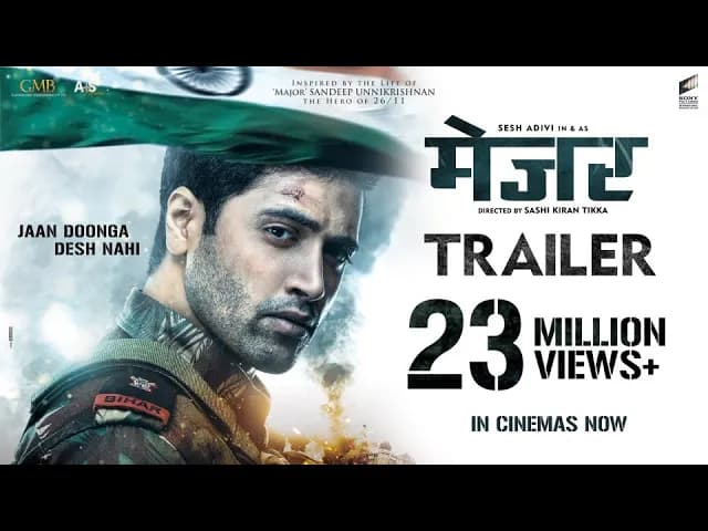 MAJOR Trailer - Hindi | Adivi Sesh | Saiee M | Sobhita D | Mahesh Babu - In Cinemas June 3rd