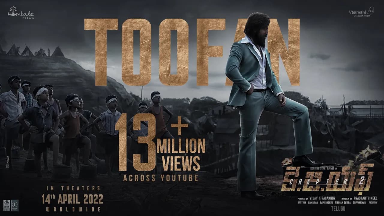 Toofan Lyrical(Telugu) | KGF Chapter 2 | RockingStar Yash | Prashanth Neel|Ravi Basrur|Hombale Films