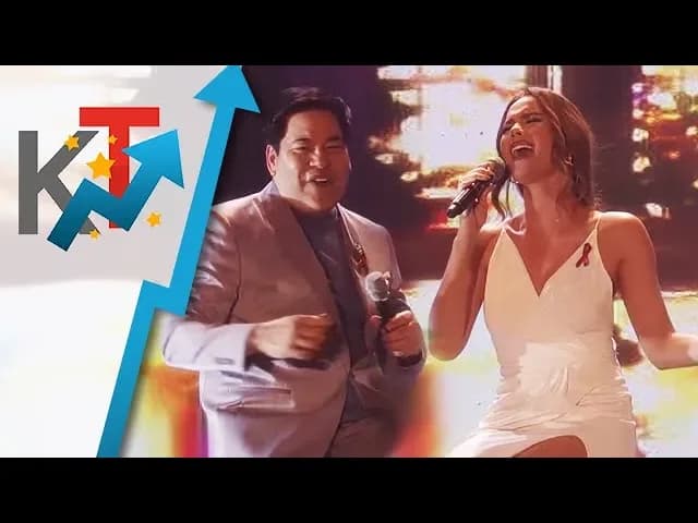 KING AND QUEEN: Martin Nievera and Catriona Gray perform the song "Shallow" on ASAP