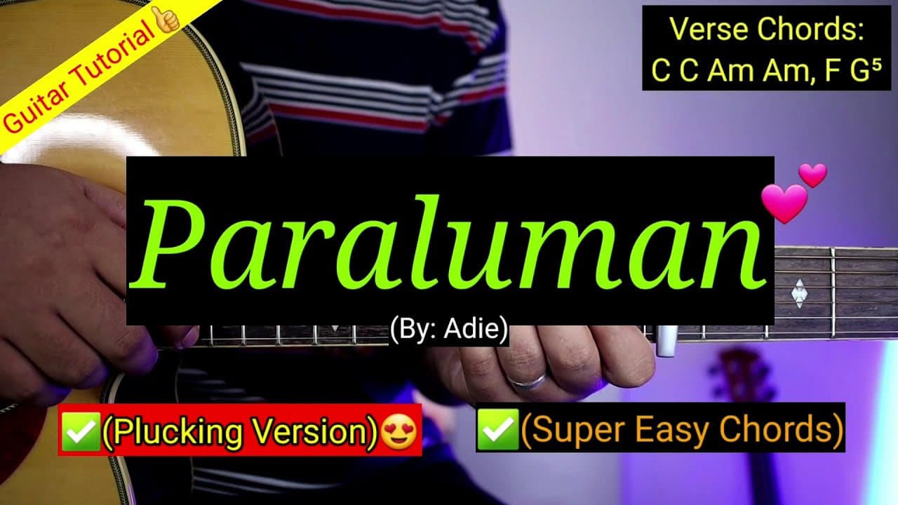 Paraluman - Adie (Super Easy Chords)😍 | Plucking Version | Guitar Tutorial