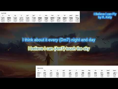 I Believe I can Fly (no capo) by R. Kelly play along with scrolling guitar chords and lyrics
