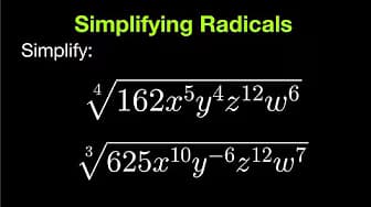 Simplifying Radicals Review