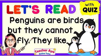 READING LESSON with QUIZ for GRADE 1, 2, 3 | PRACTICE READING | READING TUTORIAL | TEACHER AYA