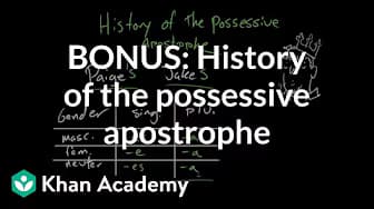 BONUS: History of the Possessive Apostrophe | The Apostrophe | Punctuation | Khan Academy