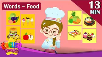 Theme 'Food' (Fruits & Vegetables, World Food, Dessert) - Kids' Vocabulary - Words Theme Collection