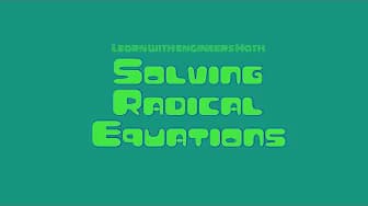 Solving Radical Equations (Tagalog/Filipino Math)