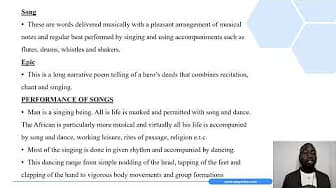 Oral Poetry - English Form 4 Topic 3 Listening & Speaking - KCSE Lesson Notes & Videos