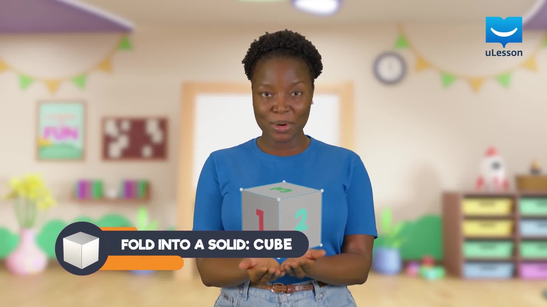Shapes - More on Solids - Grade 9 - Fold into Solid: Cube