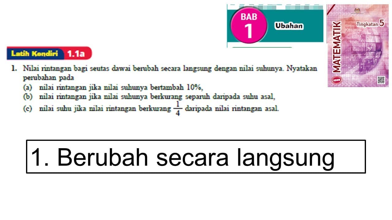 Matematik Tingkatan 5 Bab 1: Ubahan